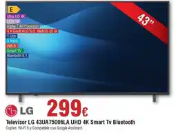FROIZ LG Televisor 43UA75006LA UHD 4K Smart Tv Bluetooth oferta