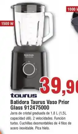 FROIZ TAURUS Batidora Vaso Prior Glass 912475000 oferta