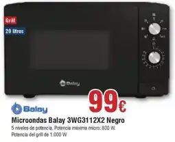 FROIZ BALAY Microondas 3WG3112X2 Negro oferta