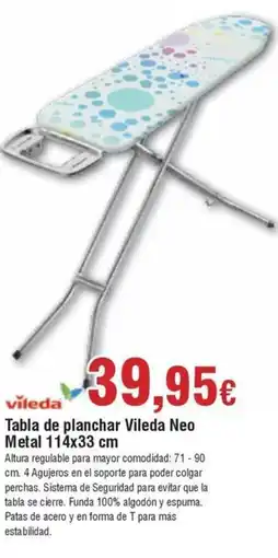 FROIZ VILEDA Tabla de planchar Neo Metal 114x33 cm oferta