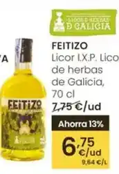Eroski Feitizo - licor i.x.p. lico de herbas de galicia oferta
