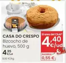 Eroski Casa do crespo - bizcocho de huevo oferta