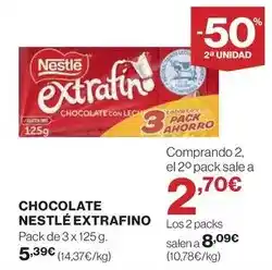 El Corte Inglés Nestlé - chocolate extrafino oferta