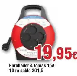 FROIZ Enrollador 4 tomas 16A 10 m cable 3G1,5 oferta