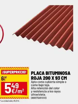 Brico Depôt Placa bituminosa roja 200 x 93 cm oferta