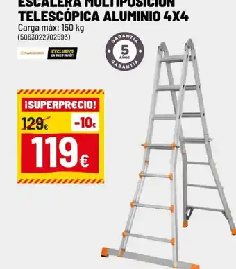 Escalera multiposición telescópica aluminio 4x4