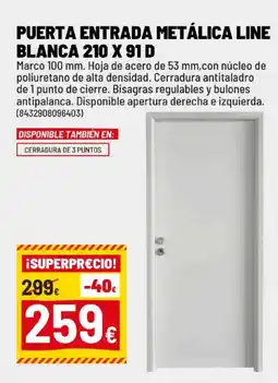 Brico Depôt Puerta entrada metálica line blanca 210 x 91 d oferta