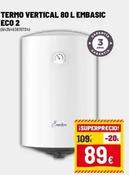 Brico Depôt Termo vertical 80 l embasic eco 2 oferta