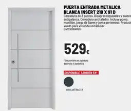 Brico Depôt Puerta entrada metalica blanca insert 210 x 91 d oferta