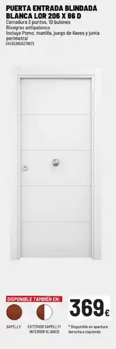 Brico Depôt Puerta entrada blindada blanca lor 206 x 86 d oferta