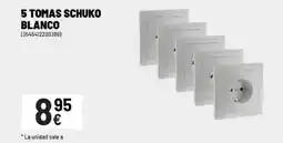 Brico Depôt 5 tomas schuko blanco oferta