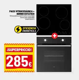Brico Depôt Pack vitrocerámica + horno estático oferta