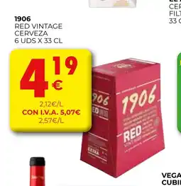 CashDiplo 1906 Red vintage cerveza oferta
