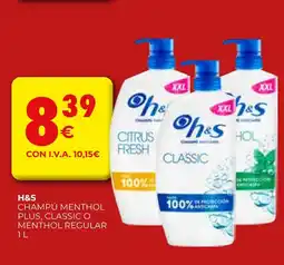 CashDiplo H&S Champú menthol plus, classic o menthol regular oferta