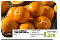 Hiper Usera SAYCA SELECCIÓN Naranja de mesa oferta