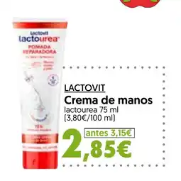 Hiper Usera LACTOVIT Crema de manos oferta