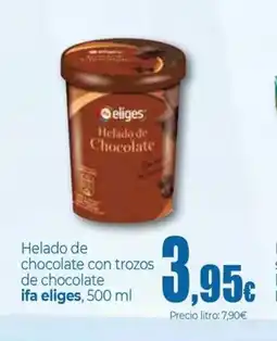 Unide Supermercados IFA ELIGES Helado de chocolate con trozos de chocolate oferta