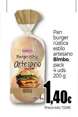 Unide Supermercados BIMBO Pan burger rústica estilo artesano oferta