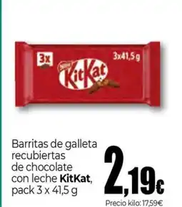 Unide Supermercados KITKAT Barritas de galleta recubiertas de chocolate con leche oferta