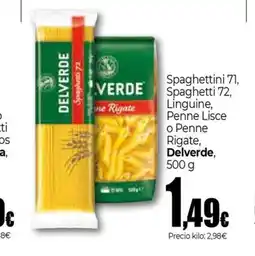 Unide Supermercados DELVERDE Spaghettini 71, Spaghetti 72, Linguine, Penne Lisce o Penne Rigate oferta