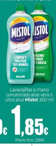 Unide Supermercados MISTOL Lavavajillas a mano concentrado aloe vera o ultra plus oferta