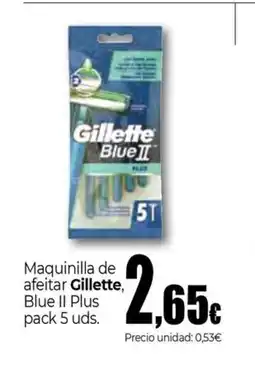Unide Supermercados GILLETTE Maquinilla de afeitar, Blue II Plus oferta