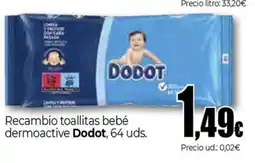 Unide Supermercados DODOT Recambio toallitas bebé dermoactive oferta