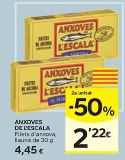 Caprabo ANXOVES DE L'ESCALA Filets d'anxova oferta