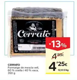 Caprabo CERRATO Formatge de mescla vell, 60% ovella i 40 % vaca oferta