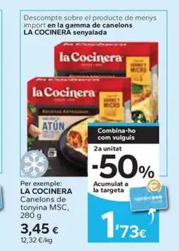 Caprabo LA COCINERA Canelons de tonyina MSC, oferta