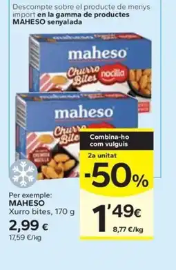 Caprabo MAHESO Xurro bites oferta