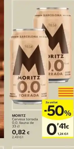 Caprabo MORITZ Cervesa torrada 0,0 oferta