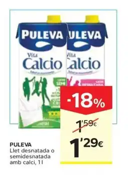 Caprabo PULEVA Llet desnatada o semidesnatada amb calci oferta