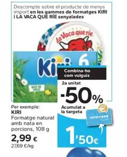 Caprabo KIRI Formatge natural amb nata en porcions oferta
