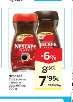 Caprabo NESCAFÉ Cafè soluble natural o descafeinat oferta