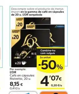 Caprabo L'OR Cafè en càpsules Ristretto oferta