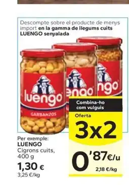 Caprabo LUENGO Cigrons cuits oferta