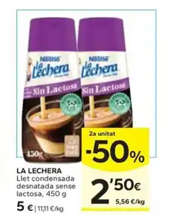 Caprabo LA LECHERA Llet condensada desnatada sense lactosa oferta