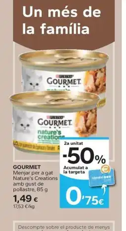 Caprabo GOURMET Menjar per a gat Nature's Creations amb gust de pollastre oferta