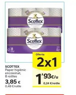 Caprabo SCOTTEX Paper higiènic encoixinat, 8 rotlles oferta