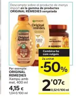Caprabo ORIGINAL REMEDIES Xampú amb mel oferta