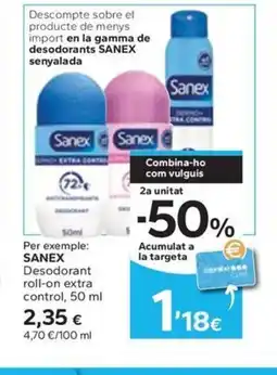 Caprabo SANEX Desodorant roll-on extra control oferta