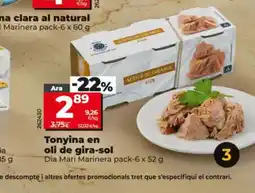 Maxi Dia DIA MARI MARINERA Tonyina en oli de gira-sol oferta