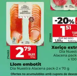 Maxi Dia DIA NUESTRA ALACENA Llom embotit oferta