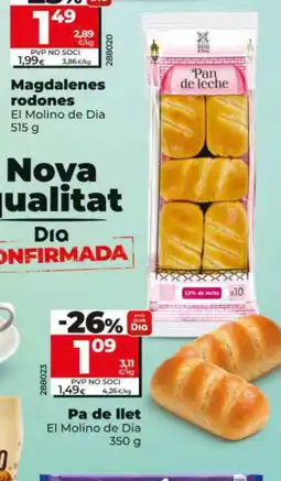 Maxi Dia EL MOLINO DE DIA Pa de llet oferta