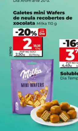 Maxi Dia MILKA Galetes mini Wafers de neula recobertes de xocolata oferta