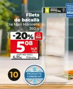 Maxi Dia DIA MARI MARINERA Filets de bacallà oferta