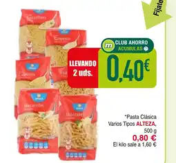 mYm supermercados ALTEZA Pasta Clásica Varios Tipos oferta