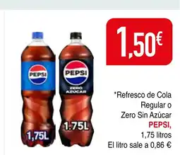 mYm supermercados PEPSI Refresco de Cola Regular o Zero Sin Azúcar oferta