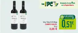 mYm supermercados CAMPO GULES Vino Tinto D.O.Rioja oferta